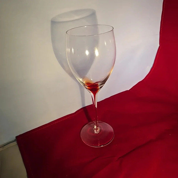Nordic Crystal Wine Glass w/ Red Teardrop Gradient Stem Replacement Piece 8.75 " - Picture 4 of 11